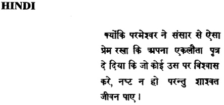 John 3:16 in Hindi